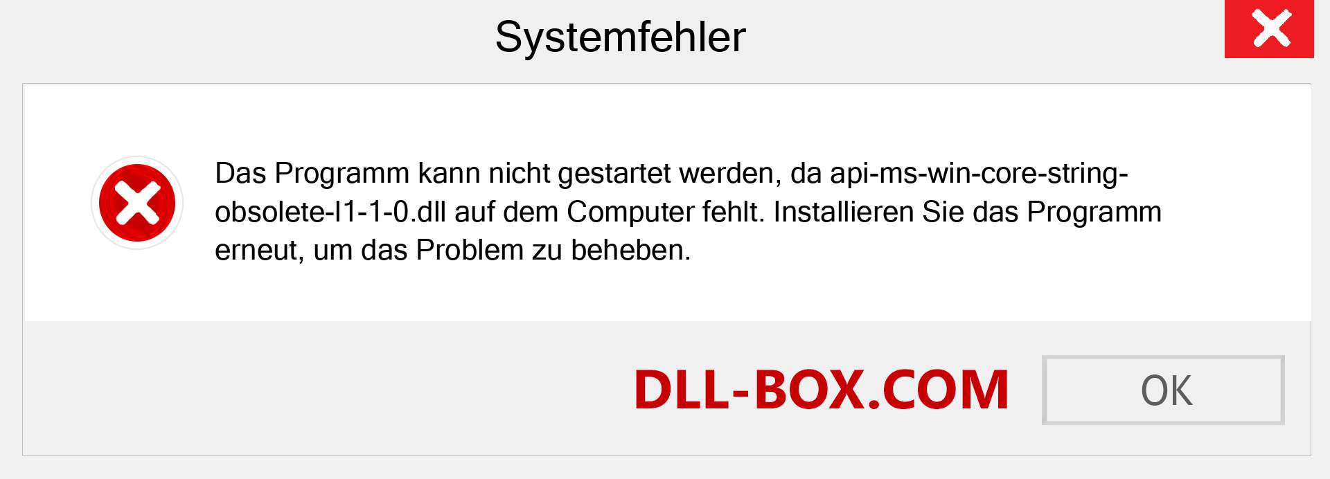 api-ms-win-core-string-obsolete-l1-1-0.dll-Datei fehlt?. Download für Windows 7, 8, 10 - Fix api-ms-win-core-string-obsolete-l1-1-0 dll Missing Error unter Windows, Fotos, Bildern
